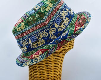 Roll Brim Hat for Elephant Lovers, Fabric Hat for Festivals  display picture 3