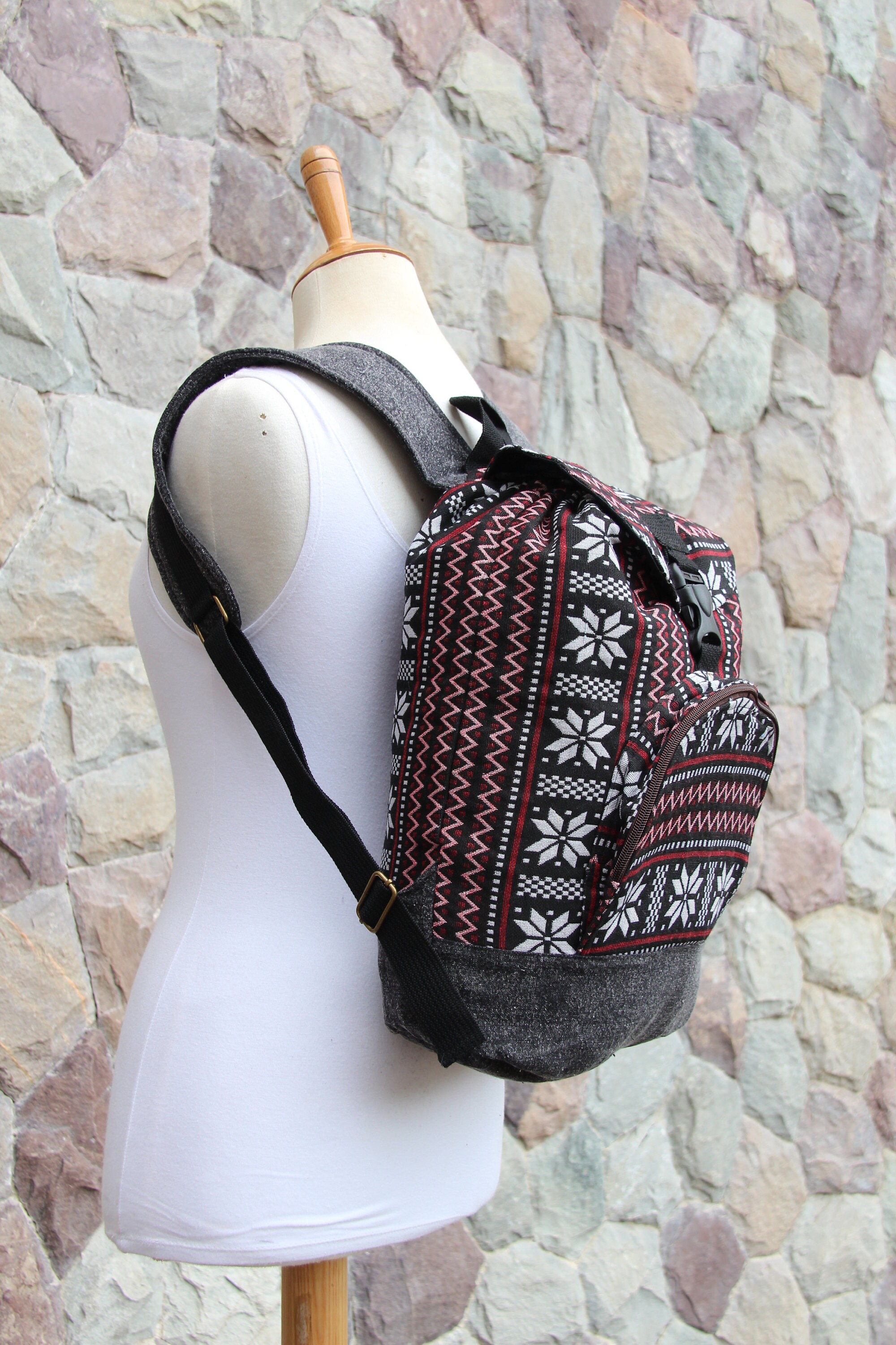 Value Backpack Hippie Rucksack Geometric Backpack Tribal Etsy