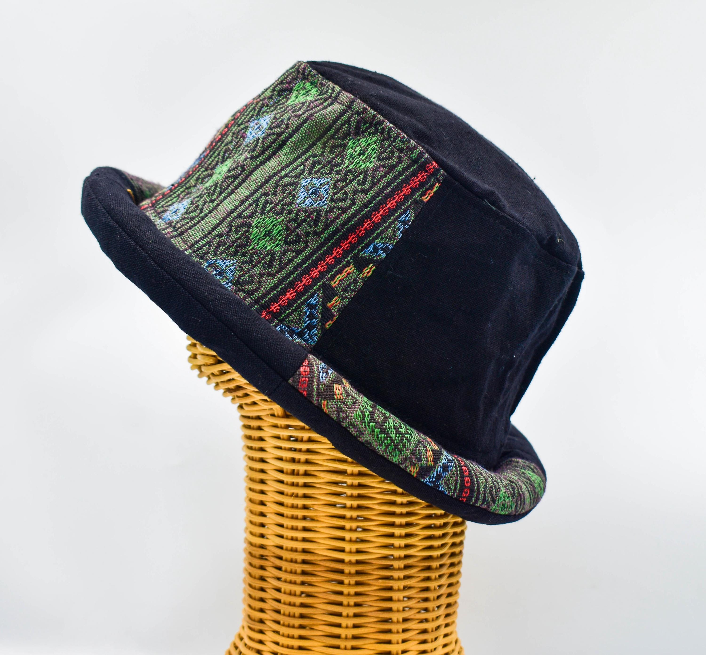 African Tribal Boho Festival Hat RaanPahMuang Carnival Striped Spike Rim Party Hat Made by  main image 4