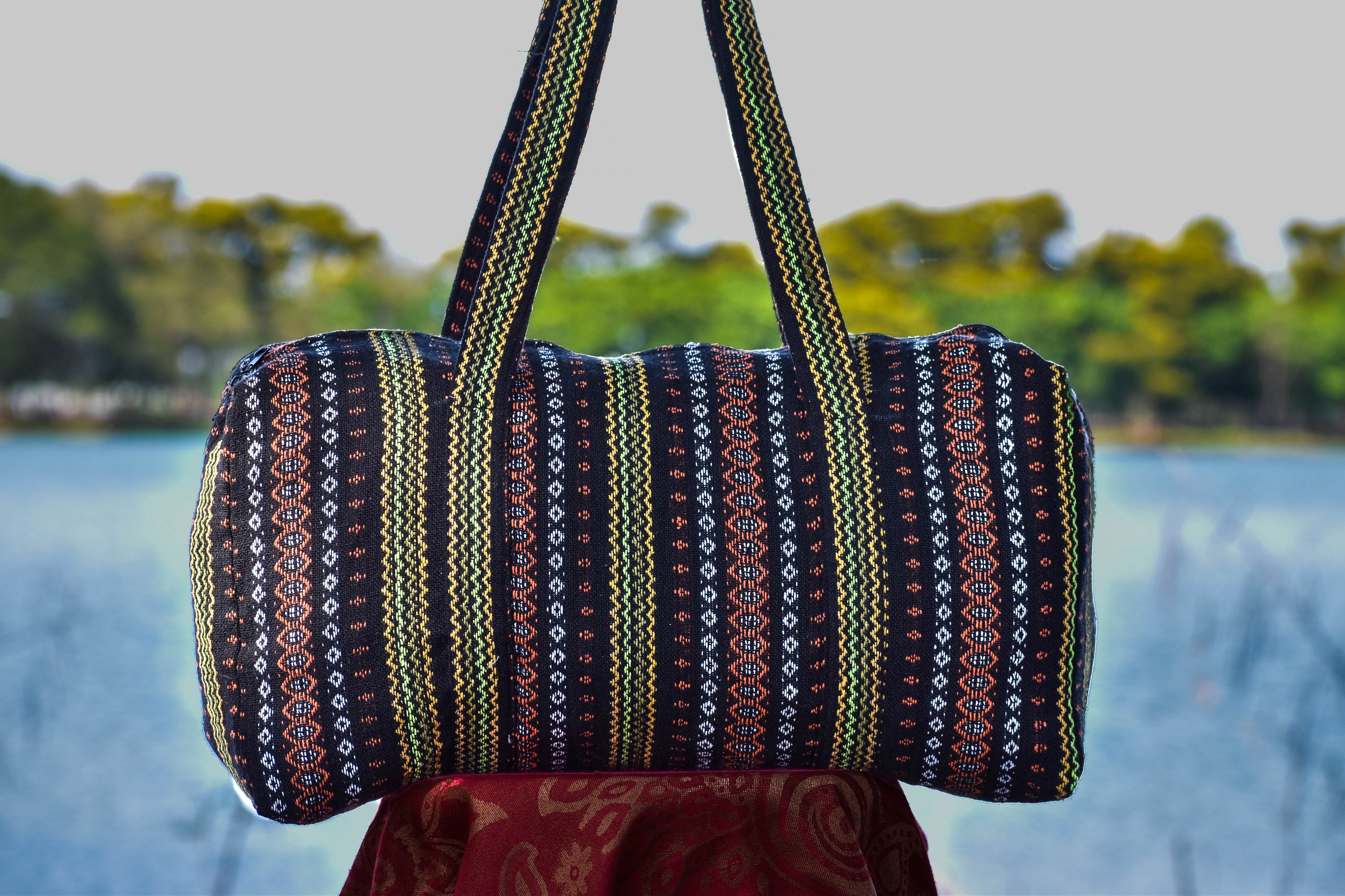 Hippie Duffel Bag Colorful Travel Bag Weekender Bag Travel Etsy