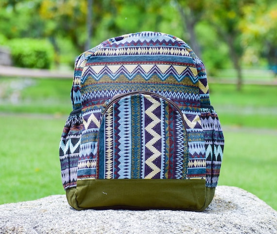 Large Canvas Multicolored Backpack Monogrammed 16 main image 4