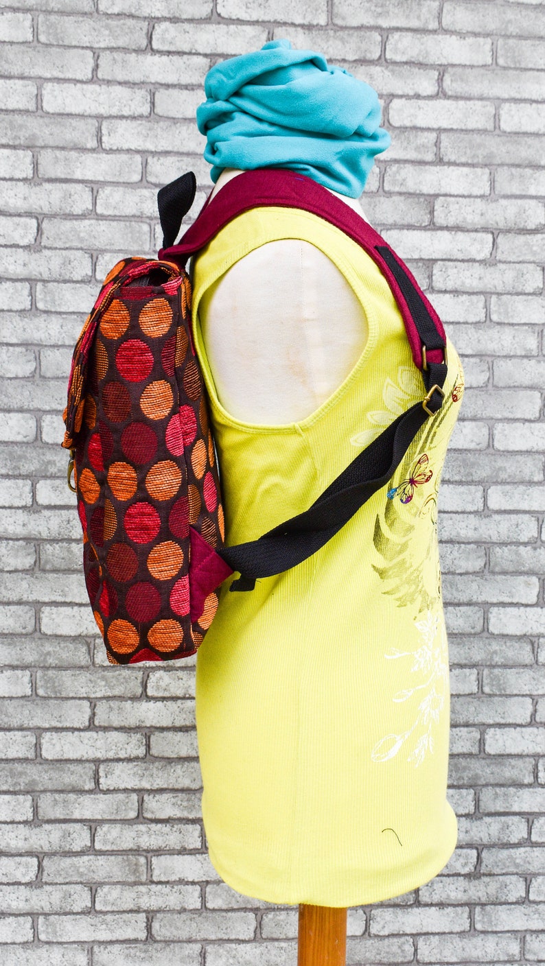 Colorful Fabric Backpack Modern Pattern Ethnic Rucksack Etsy