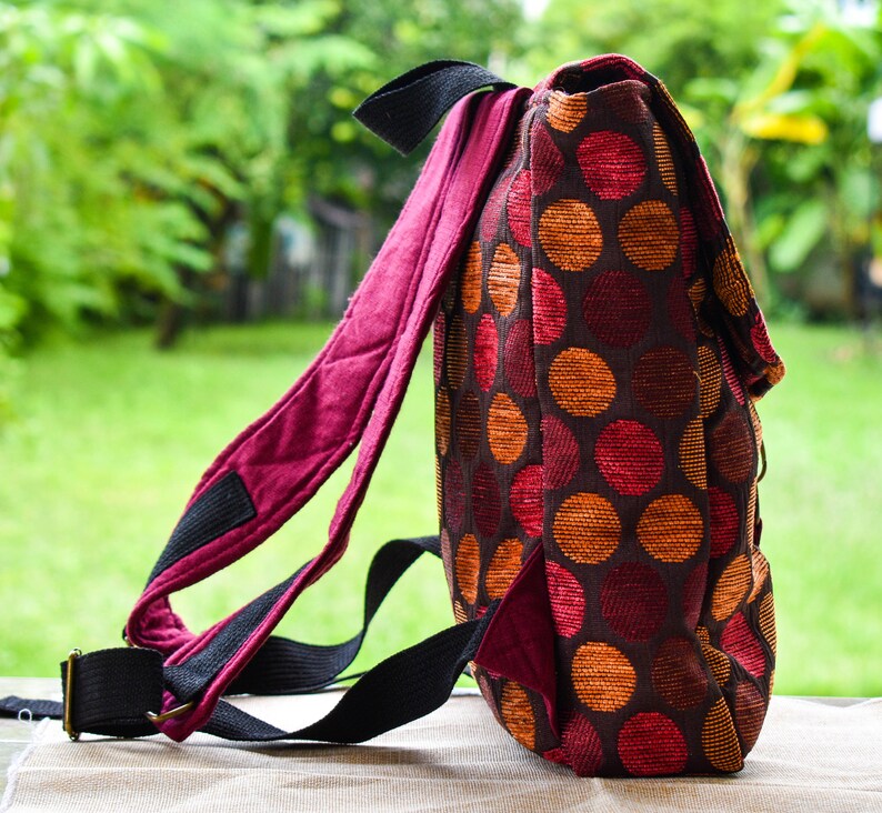 Colorful Fabric Backpack Modern Pattern Ethnic Rucksack Etsy