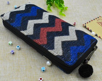 Boho Wallet Vegan, Boho Wallet. Carteira Feita à Mão para Mulheres, Carteira de Tecido, Carteira Feminina Hippie, Carteira com Zíper para Mulheres, Carteira Presente