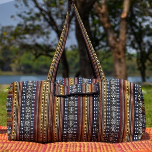 Hippie Reisetasche, Reisetasche, Weekender Tasche, Sporttasche, Reisetasche, Gepäcktasche, große Einkaufstasche, gewebte Hill Tribe Tasche