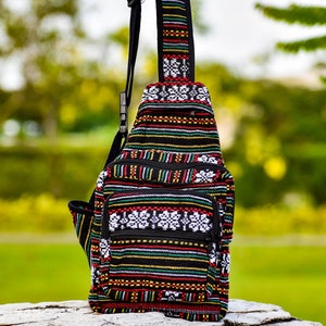 Boho Sling Backpack, Ethnic Rucksack, Backpack Purse, Aztec Backpack, School Backpack, Festival Bag, Hippie Backpack, Shoulder Sling Bag