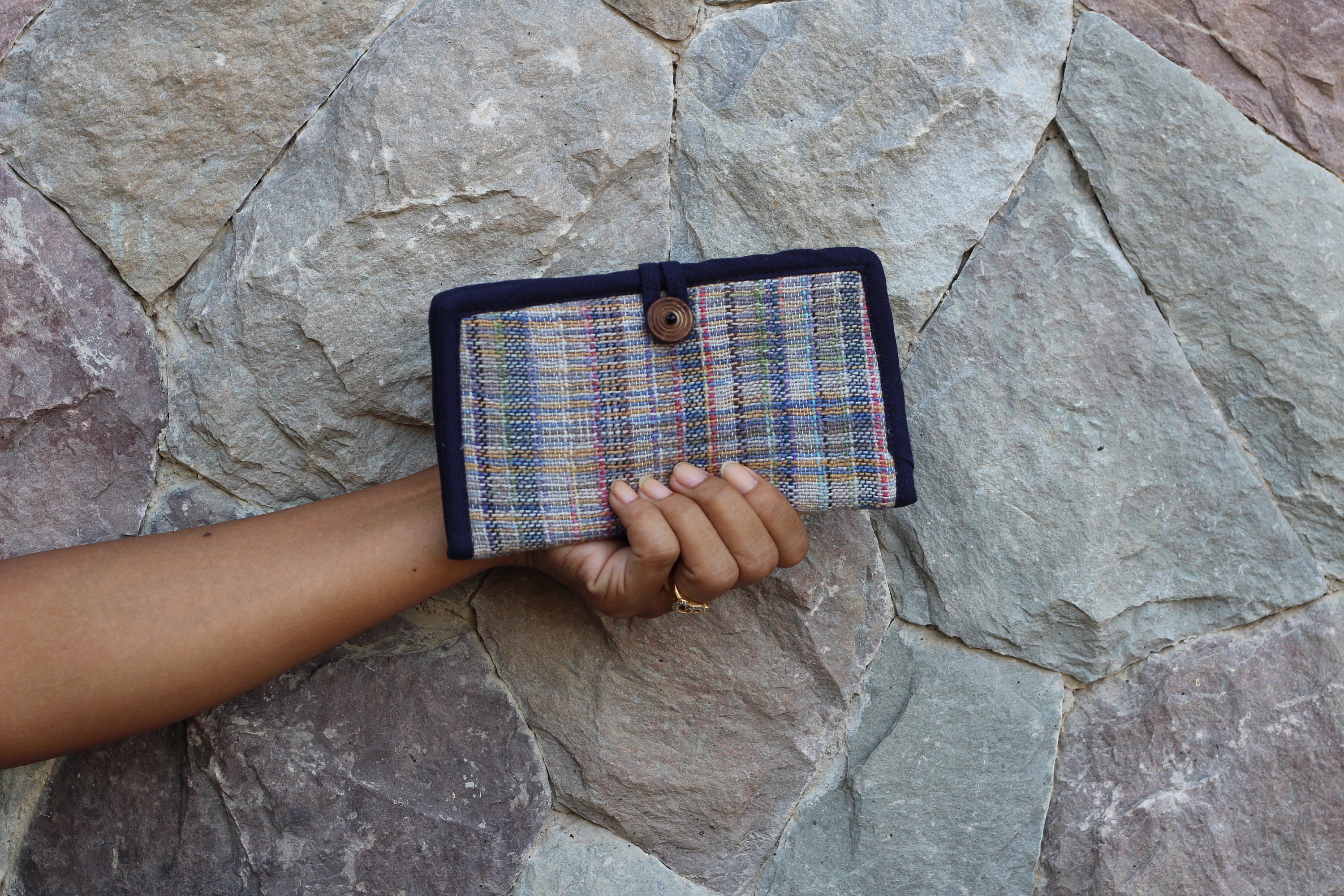 Slim Wallet BiFold Hmong Handwoven Fabric Vegan Wallet Etsy