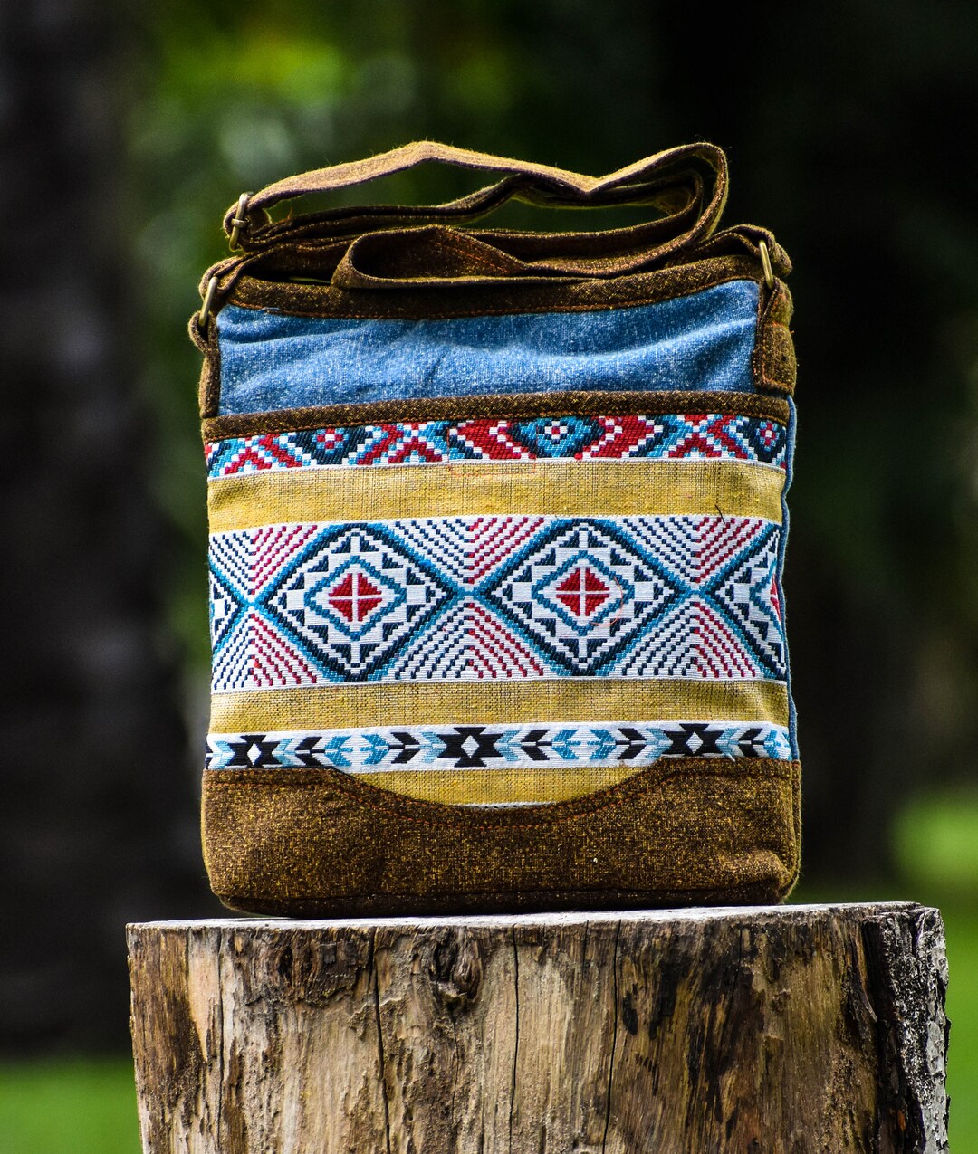 Vegan Colorful Pattern Print Crossbody bags