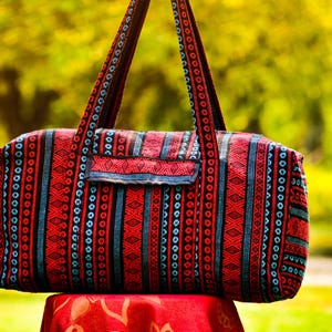 Handgewebte Weekender-Tasche: Hippie Hippietasche mit Reissverschluss