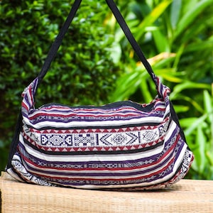 Stammes-Seesack, Yoga Handtasche, Reisetasche, gewebte Baumwolltasche, Weekender Tasche, Einkaufstasche, Boho Duffel Bag, Hippie-Tasche