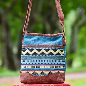 Messenger Crossbody Portemonnaie Boho Style, Blaue Tasche. Crossbody Hippie Tasche, Vegane Umhängetasche, Hobo Tasche, Umhängetasche Für Männer
