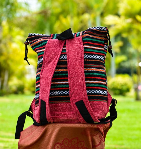Boho Rucksack: Tribal Woven Backpack With Front Pocket - Etsy display picture 1