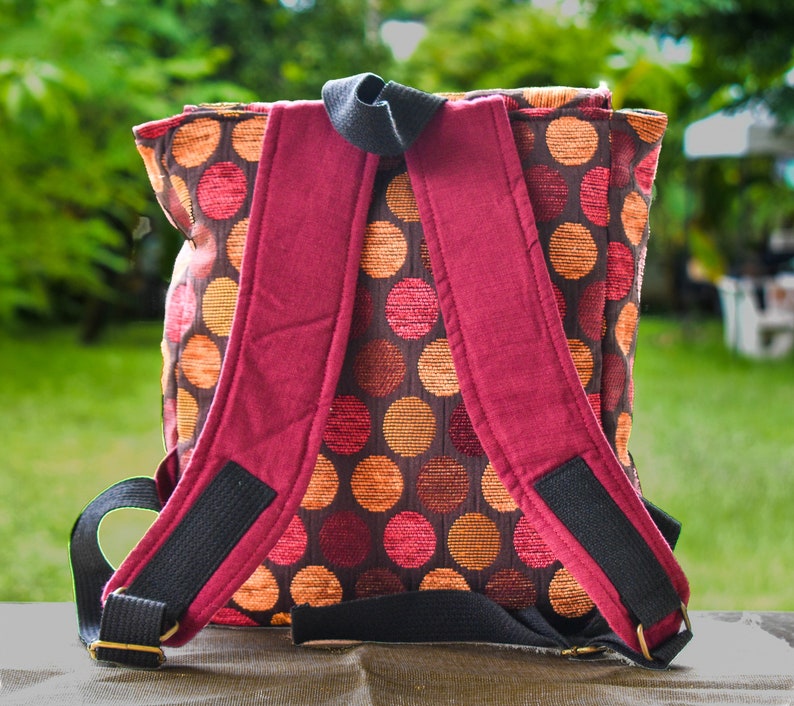 Colorful Fabric Backpack Modern Pattern Ethnic Rucksack Etsy