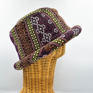 Roll Brim Hat, Hippie Bucket Hat, Geometric Hat, Winter Hat, Thai Hill Tribe Fabric, Tribal Hat, Boho Bucket Hat, Festival Hat, Unisex