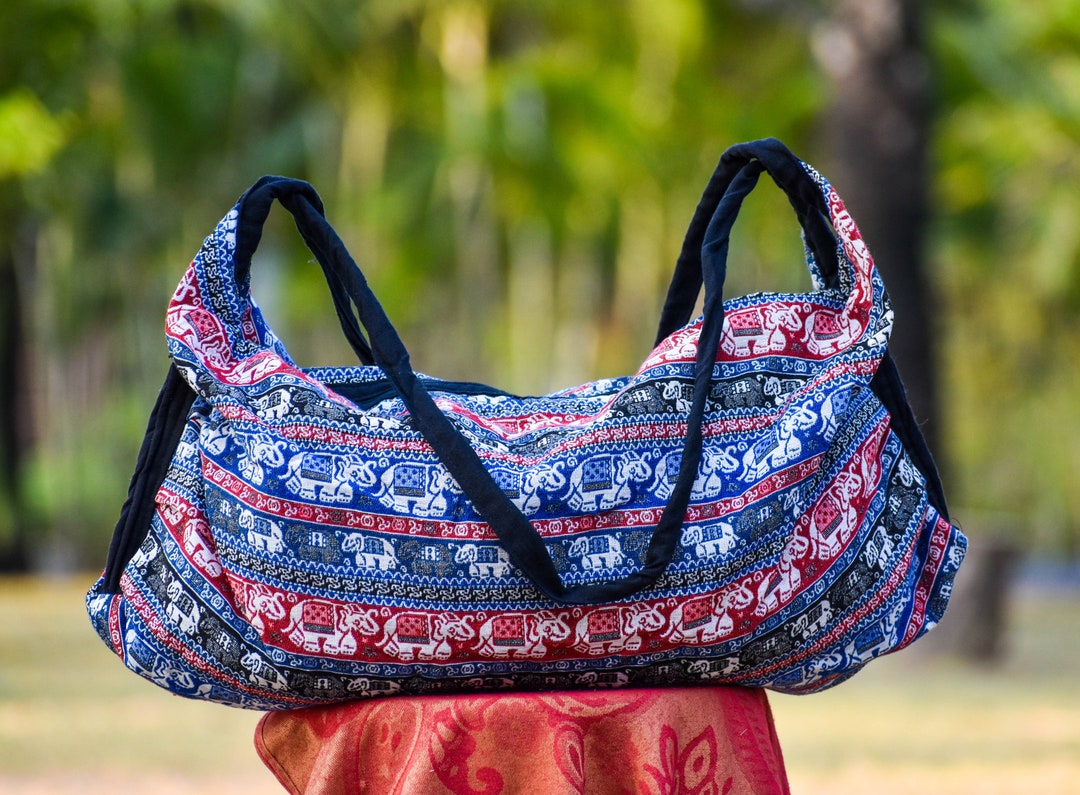 Photography Funky Duffle Bag Woven Cotton Weekender Bag: Boho