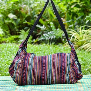 Weekender Seesack, Geometrische Tasche, Boho Reisetasche, Yoga Tasche, Hippie Duffel, Overnight Bag, Gym Bag, Boho Schultertasche, Bunt