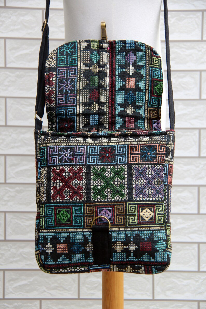 Boho Messenger Bag Hmong Bag Hippie Crossbody Bag Cross Etsy