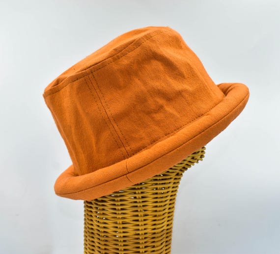 Burnt Orange Roll Brim Bucket Hat: Boho Festival Style - Etsy display picture 1