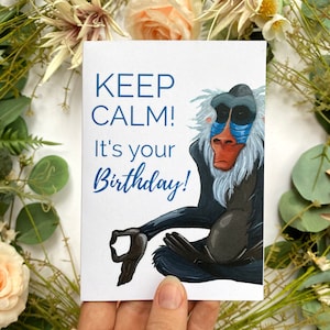 Alles Gute zum Geburtstag! Bemalte Baboon-Karte, 100 % Recycling-Papier