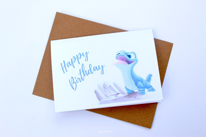 Salamander Birthday Card Printable Painted Cards - Etsy