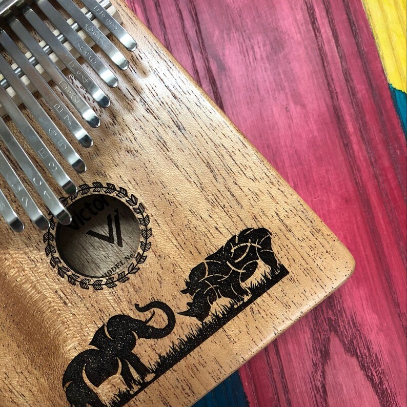 17key kalimba African thumb piano Carving grassland elephant Etsy