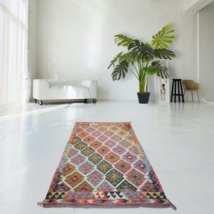 kilim rug, colorful kilim rug, tribal kilim rug, Modern rug, funky rug - unused and handmade - 193x127 cm / 6.3x4.2 ft