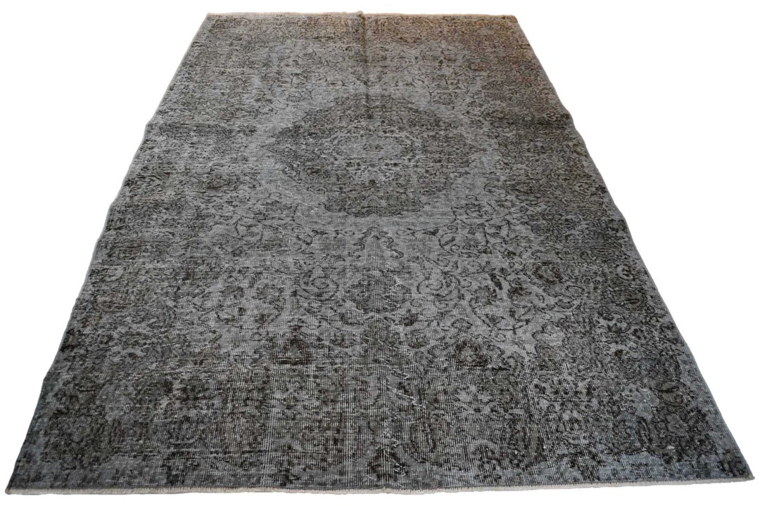 Vintage Gray Rug, Overdyed Rug, Grey Vintage Rug Worn Rug, Boho Rug ...