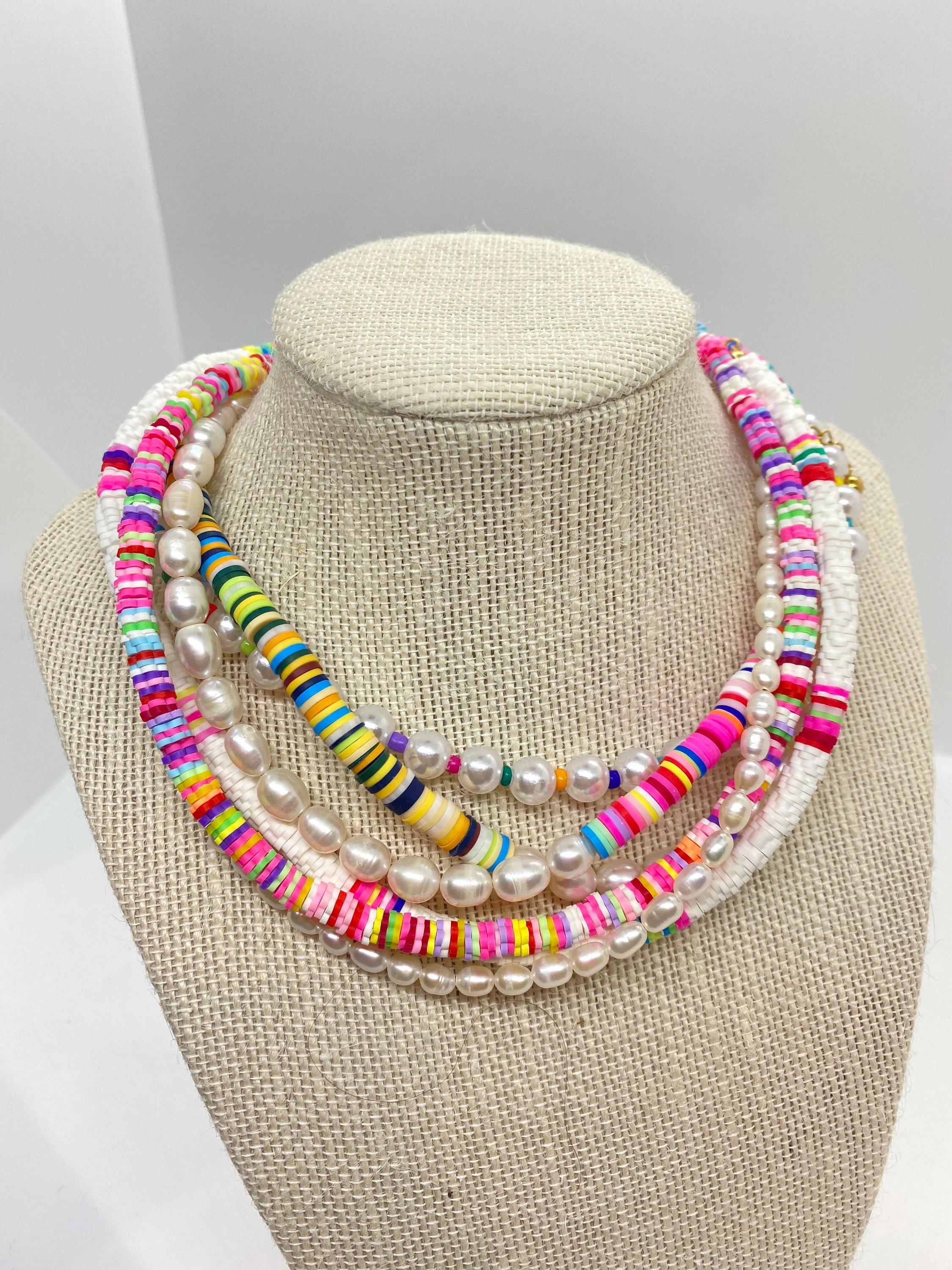 Collana di perle collana colorata perline Catena Collana Etsy