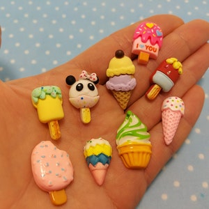 Silicone molds in the form of Miniature Ice cream of different sizes and shapes. Molds for polymer clay and plastic
