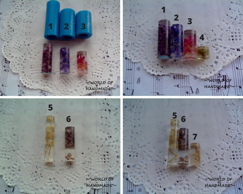 10-35, 21-46 mm Silicone 3D-molds in the form of a cylinder of different sizes
