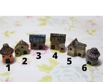 Silicone 3D-molds for miniature houses of different shapes and sizes. Forms for polymer clay and plastic.