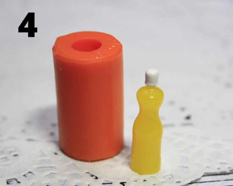 Silicone 3D-molds in the form of bottles of different shapes and sizes 1:12. Molds for polymer clay, epoxy resin also UV and plastic. 4.