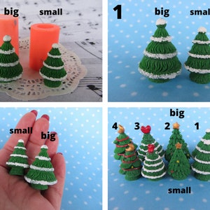 Silicone 3D Molds for Miniature Christmas Trees of Various Shapes and ...