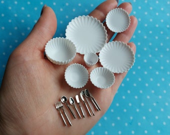 3D-Silikonformen in Form von altem Geschirr (1:12) in verschiedenen Formen und Größen. Formen für Polymerclay, Resin (auch UV) und Kunststoff.