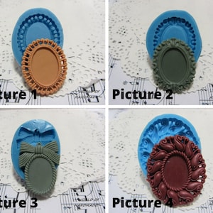 Silicone molds in the form of frames for cameos (25 * 18mm). Polymer clay molds