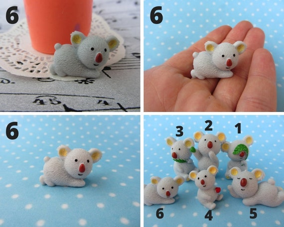 さまざまな形やサイズのミニチュアコアラ用のシリコン 3D 型。ポリマー 