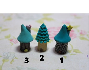 Stampi 3D in silicone per casette di funghi in miniatura di varie forme e dimensioni. Forme per argilla polimerica e plastica.