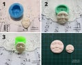 Silicone molds in the form of human faces of different shapes and sizes. Molds for polymer clay and plastics. product logo