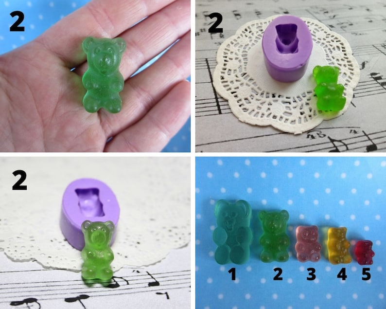 Silicone 3dmolds in the Form of Gummy Bears in Different Etsy