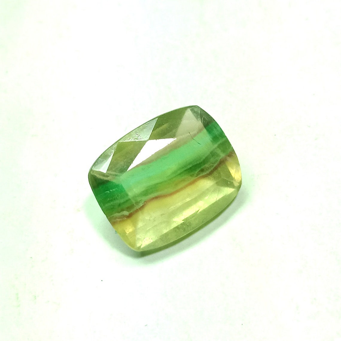 Natural Flourite Gemstone Loose Cushion Cut Shape Faceted Etsy
