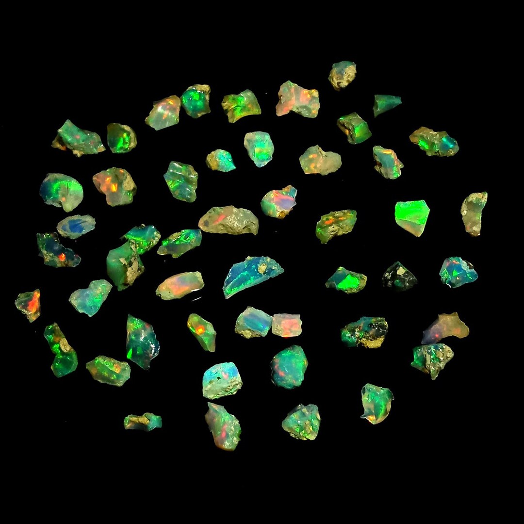 100 Pieces Natural Ethiopian Opal Rough, Loose Opal Rough Stone, Multi Fire Opal, Ethiopian Opal