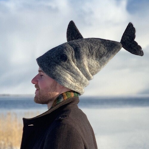 Shark Hat Felted Fish Hat Sauna Hat - Etsy