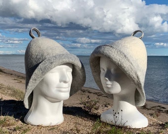 Felted Wool Sauna Hat: Handmade Head Protection for Spa Use