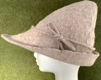 Medieval Archer Style Wool Felt Hat, Brownish Grey (56-58cm)