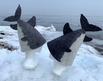 Felted Wool Shark Sauna Hat