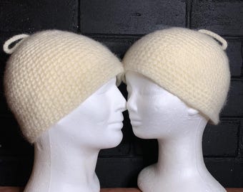 Crochet Wool Sauna Hat - Winter Beanie, Docker style, Sailor Hat Design