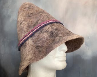 Handmade Sheep’s Wool Felt Hat: Medieval Style