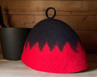 Handmade Felt Sauna Cap, Wool Hat for Sauna, Spa & Hot Tub