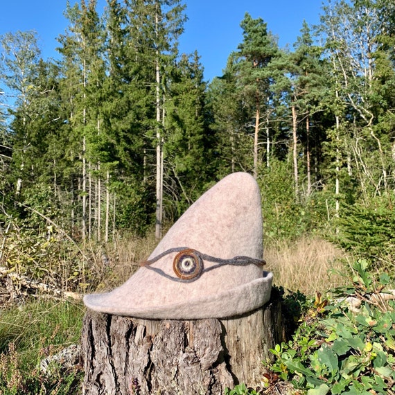 Medieval Felted Hat Grey Archer Hat 