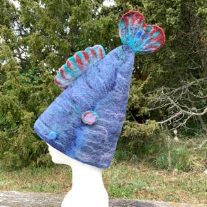 Felted Sauna Hat, Felted Fish Hat, Fantasy Felt Hat